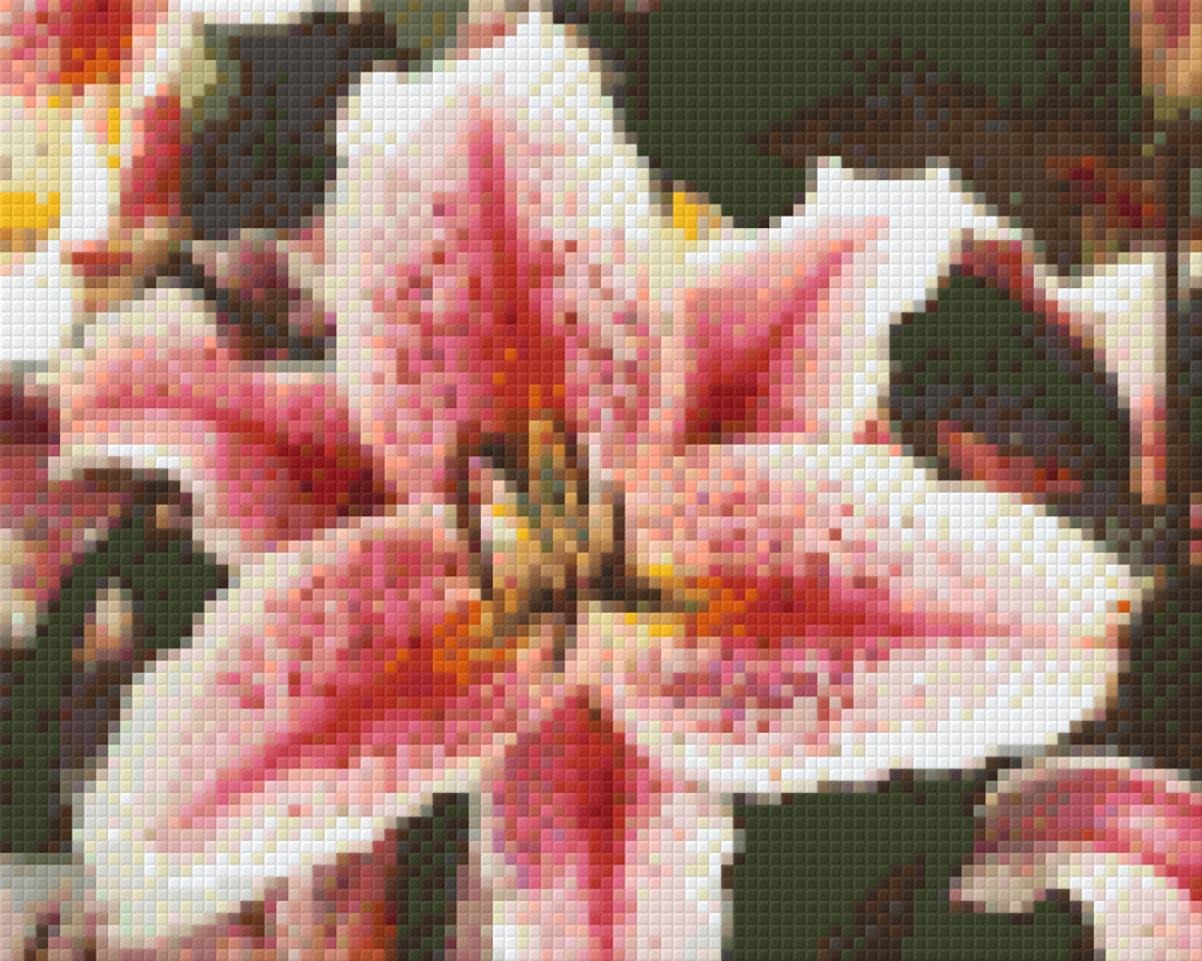 Pink Lilly Four [4] Baseplate PixelHobby Mini-mosaic Art Kit image 0